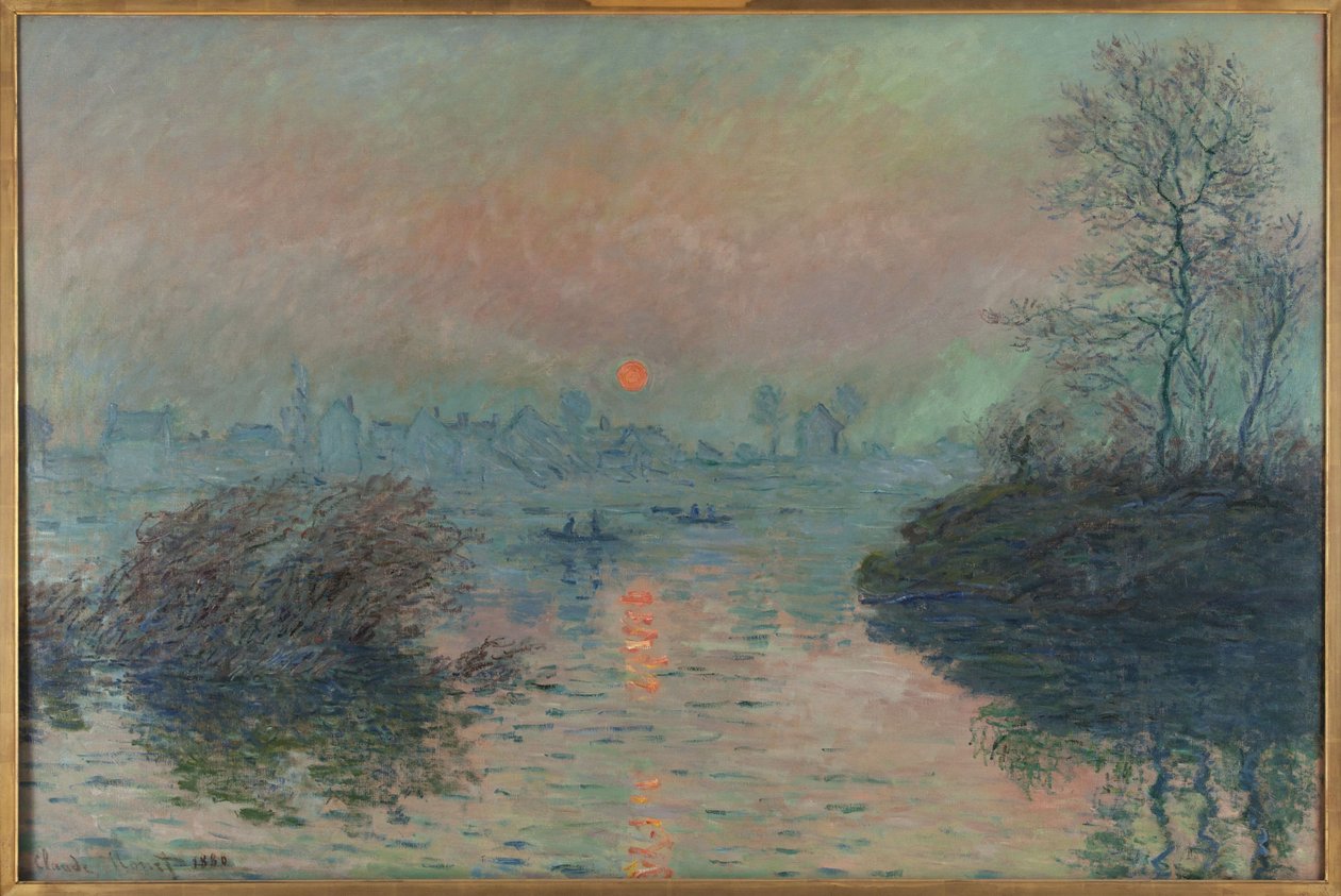 Západ slunce na Seině v Lavacourtu, zimní efekt od Claude Monet