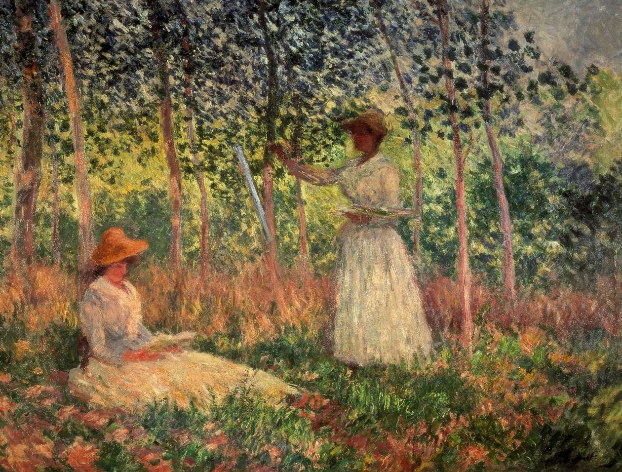 Suzanne čte a Blanche maluje od Claude Monet