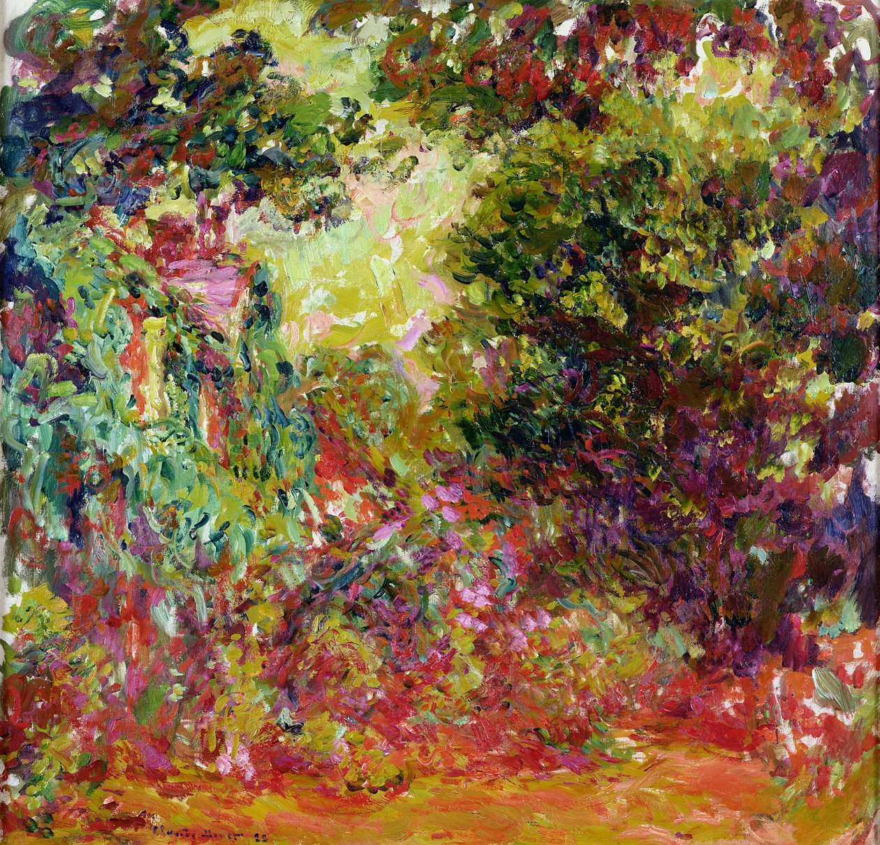 Dům umělců z růžové zahrady od Claude Monet