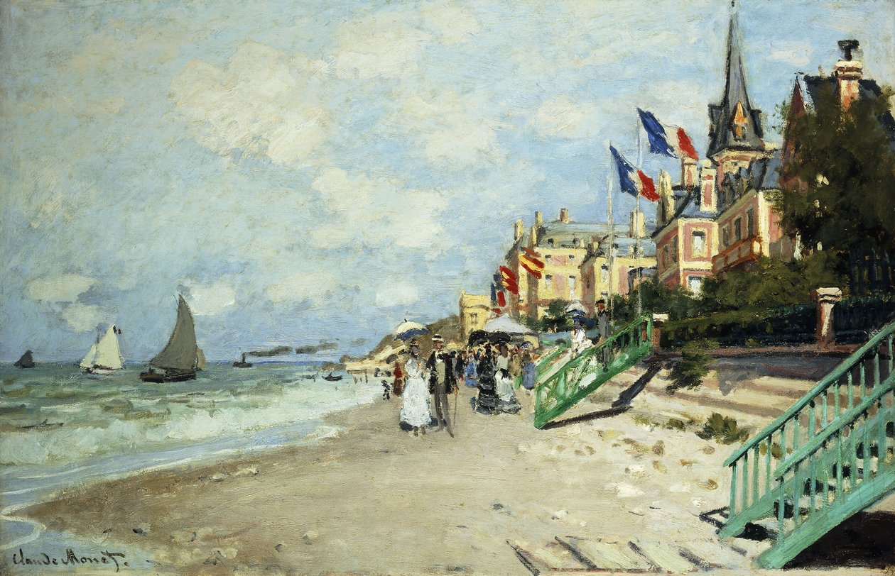 Pláž v Trouville; Pláž v Trouville, 1870 od Claude Monet