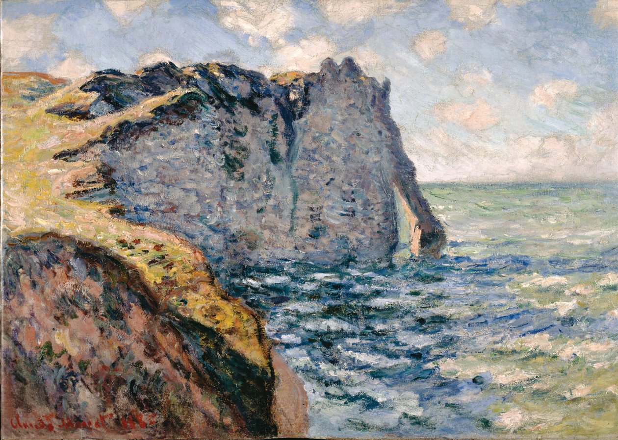 Cliff of Aval, Etrétat, 1885 od Claude Monet