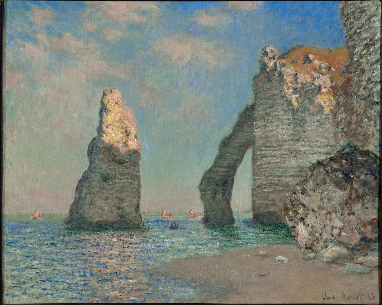 Útesy u Étretatu od Claude Monet
