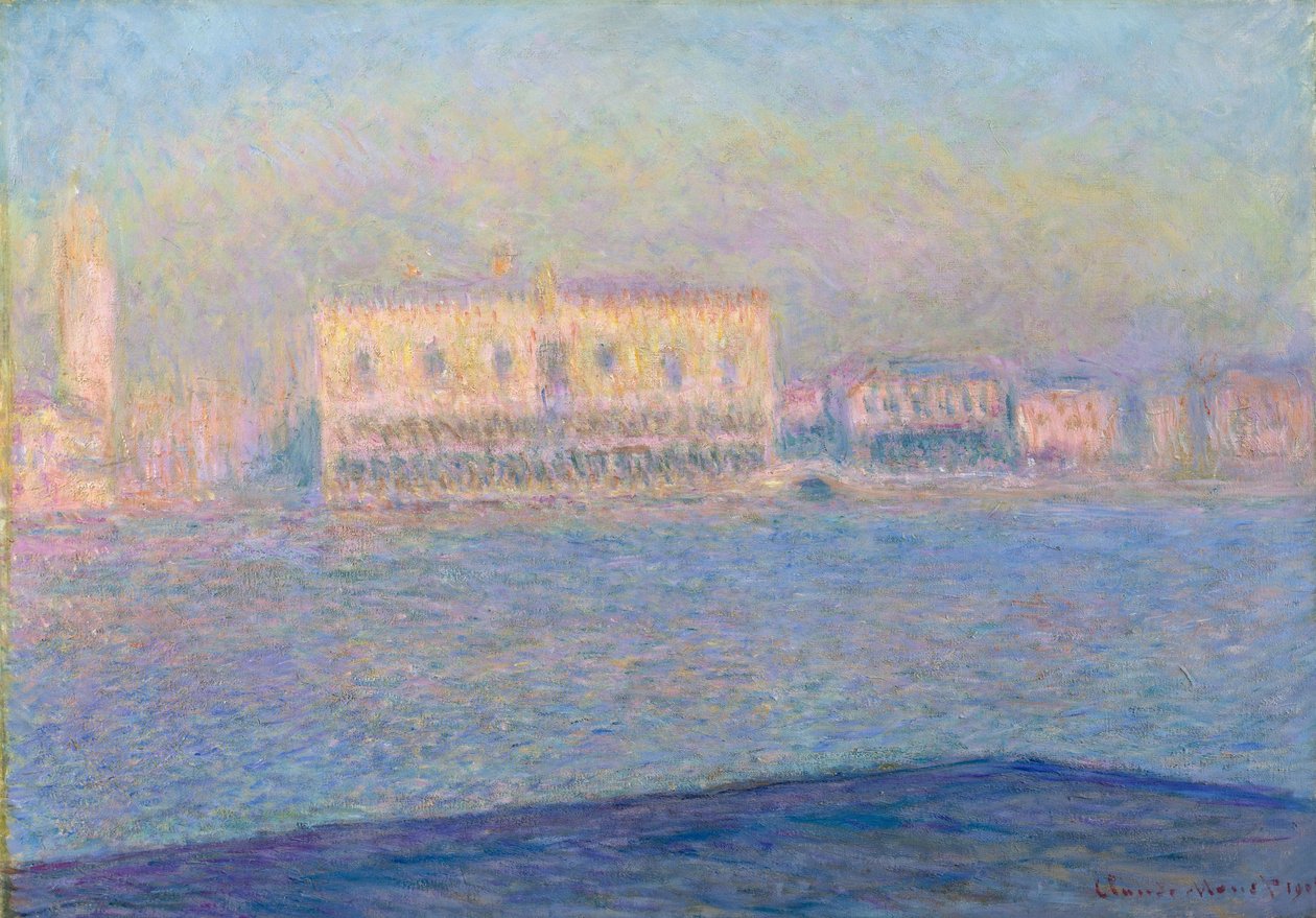Dóžecí palác při pohledu ze San Giorgio Maggiore, 1908 od Claude Monet