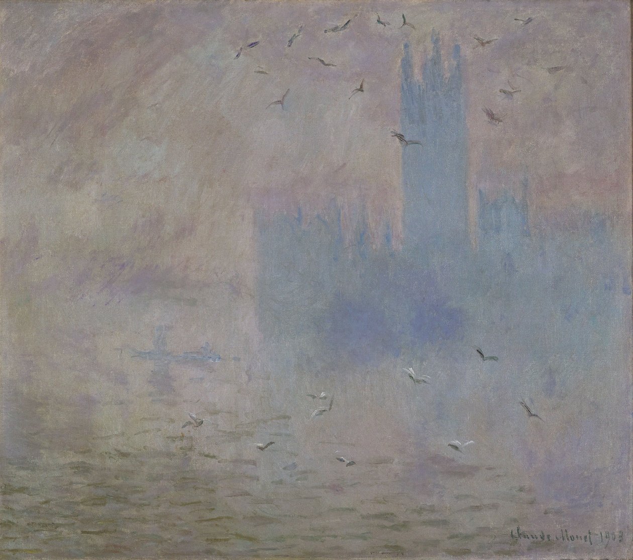 Parlamentní budovy, rackové od Claude Monet