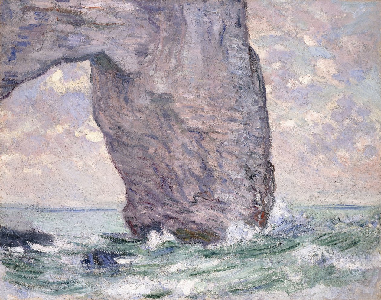 Manneporte viděný zdola, 1883 od Claude Monet