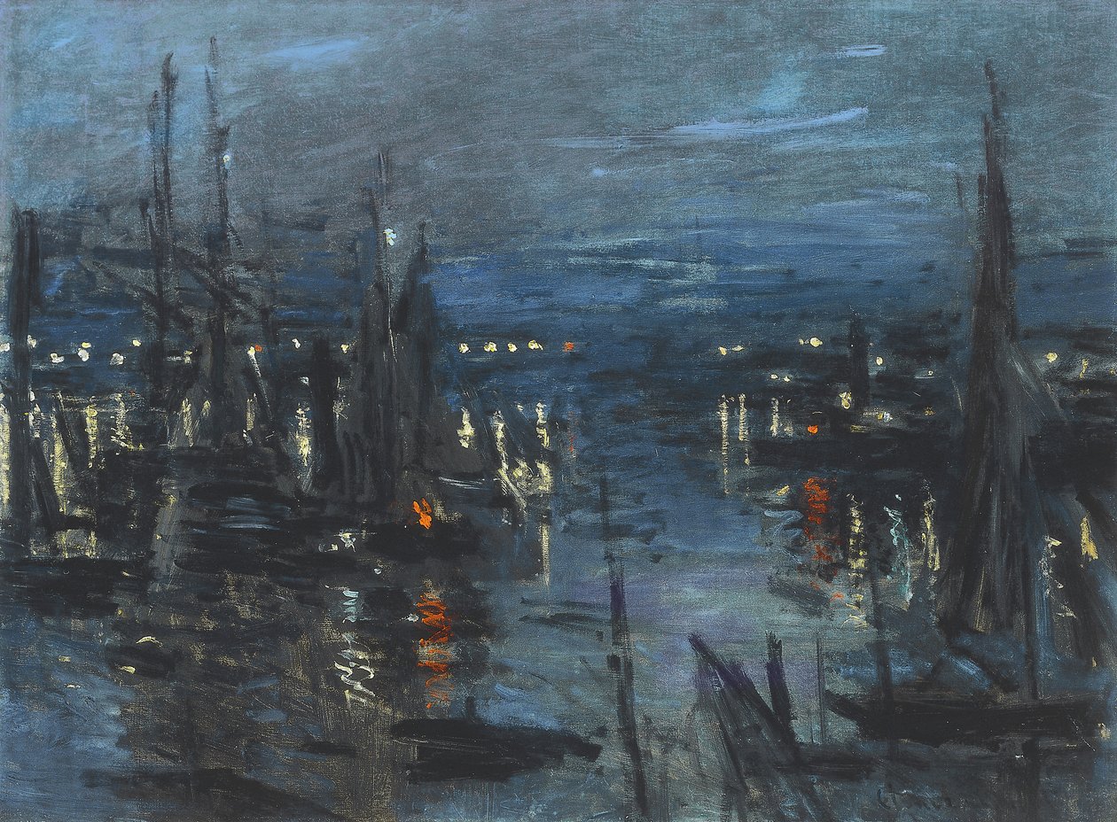Přístav Le Havre, Noční efekt; Přístav Havre, Noční efekt, 1873 od Claude Monet