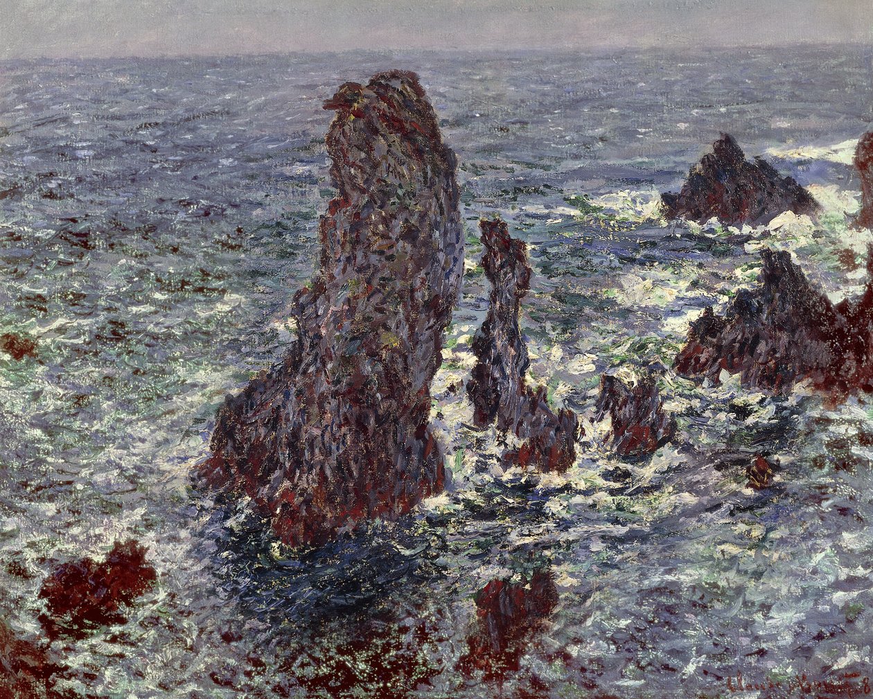 Skály v Belle-Ile od Claude Monet