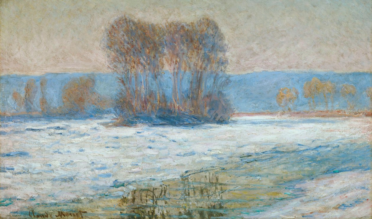 Seina v Bennecourt, zima od Claude Monet