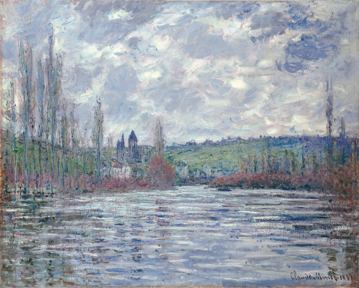 Seina v záplavě ve Vetheuil, 1881 od Claude Monet
