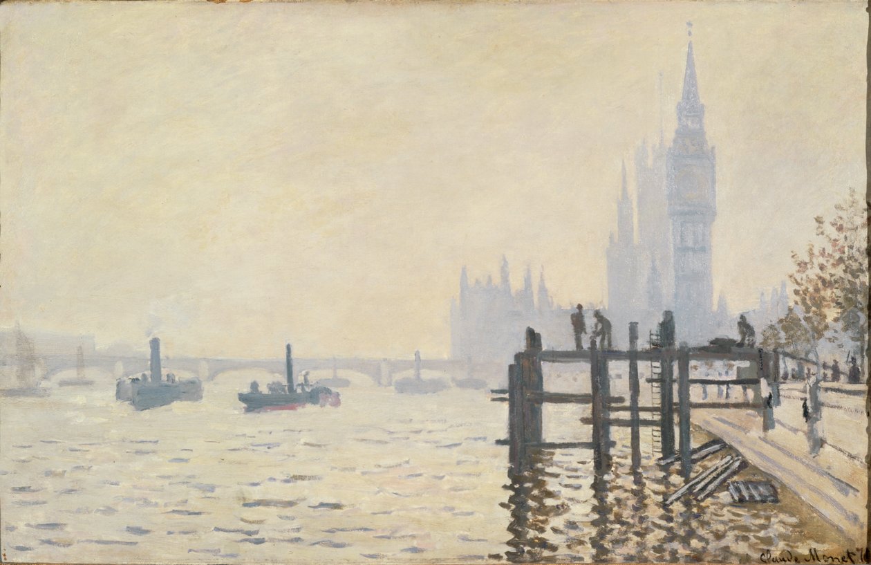 Temže pod Westminsterem ... (olej na plátně) od Claude Monet
