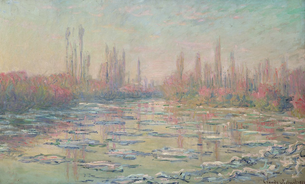 Tání na Seině, poblíž Vetheuil, 1880 od Claude Monet