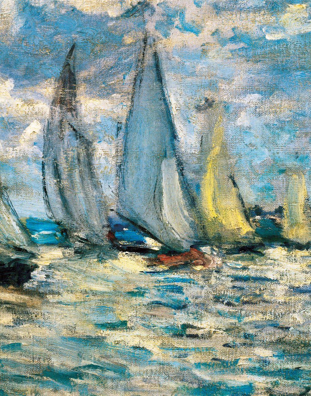Lodě nebo regata v Argenteuil (detail) kolem roku 1874 od Claude Monet