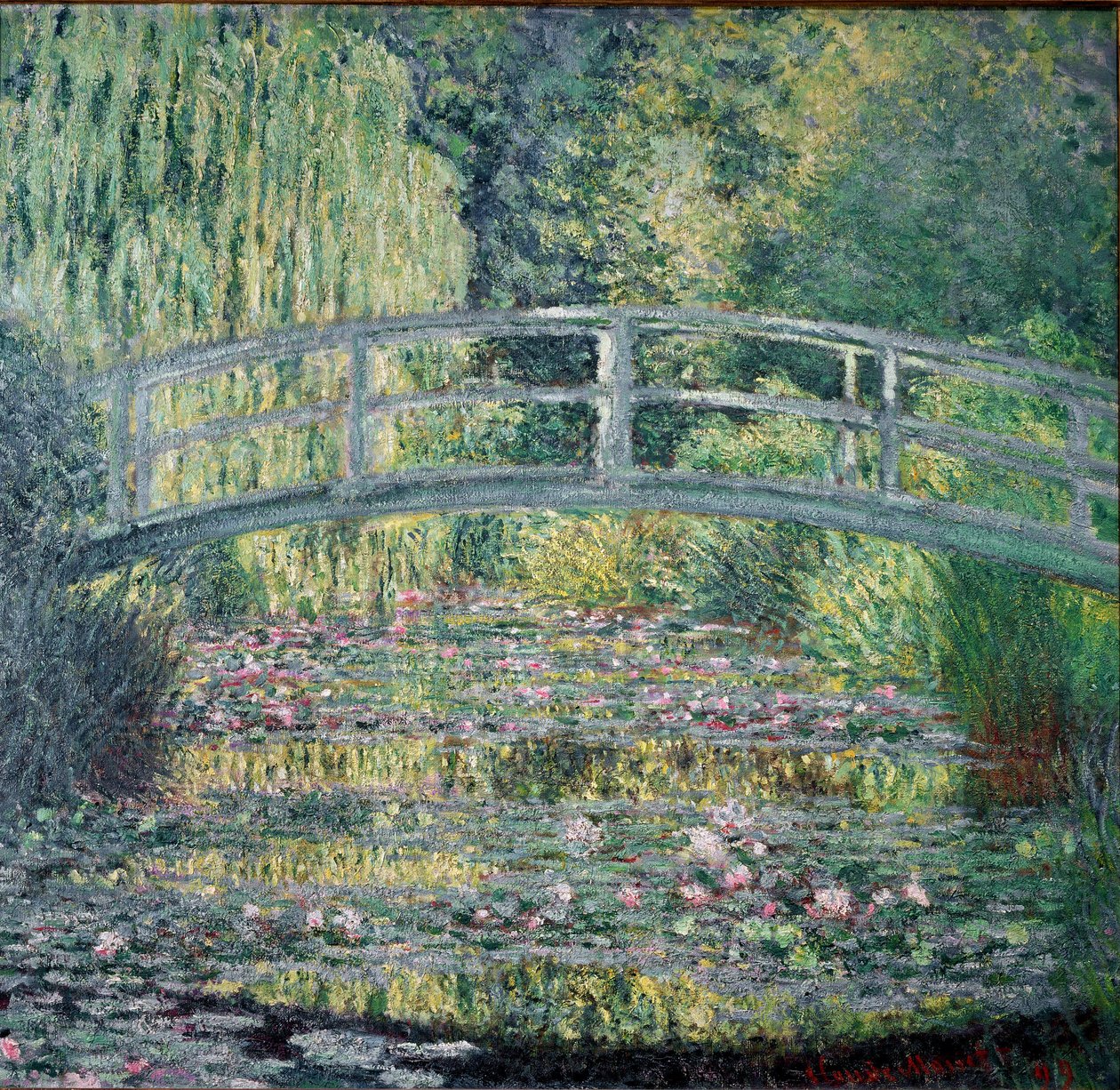 Lávka a tůňka s lekníny od Claude Monet