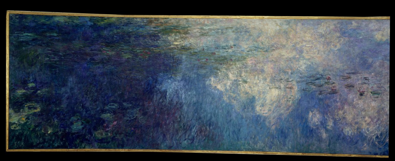 Nymfey; mraky. Levá část triptychu namalovaná v Giverny. Obraz Clauda Moneta (1840-1926) od Claude Monet