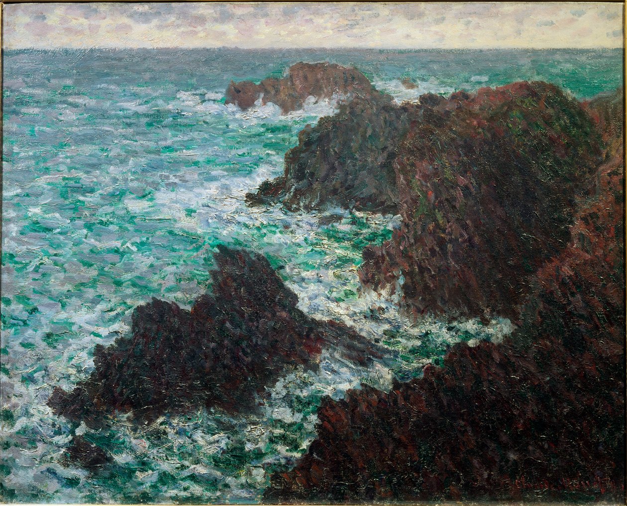 Skály Belle-Ile, divoké pobřeží od Claude Monet