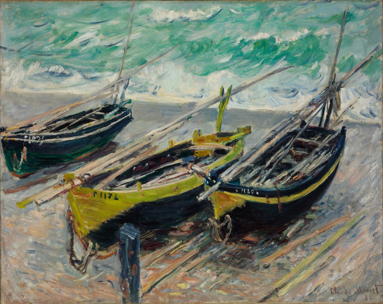 Tři rybářské čluny od Claude Monet