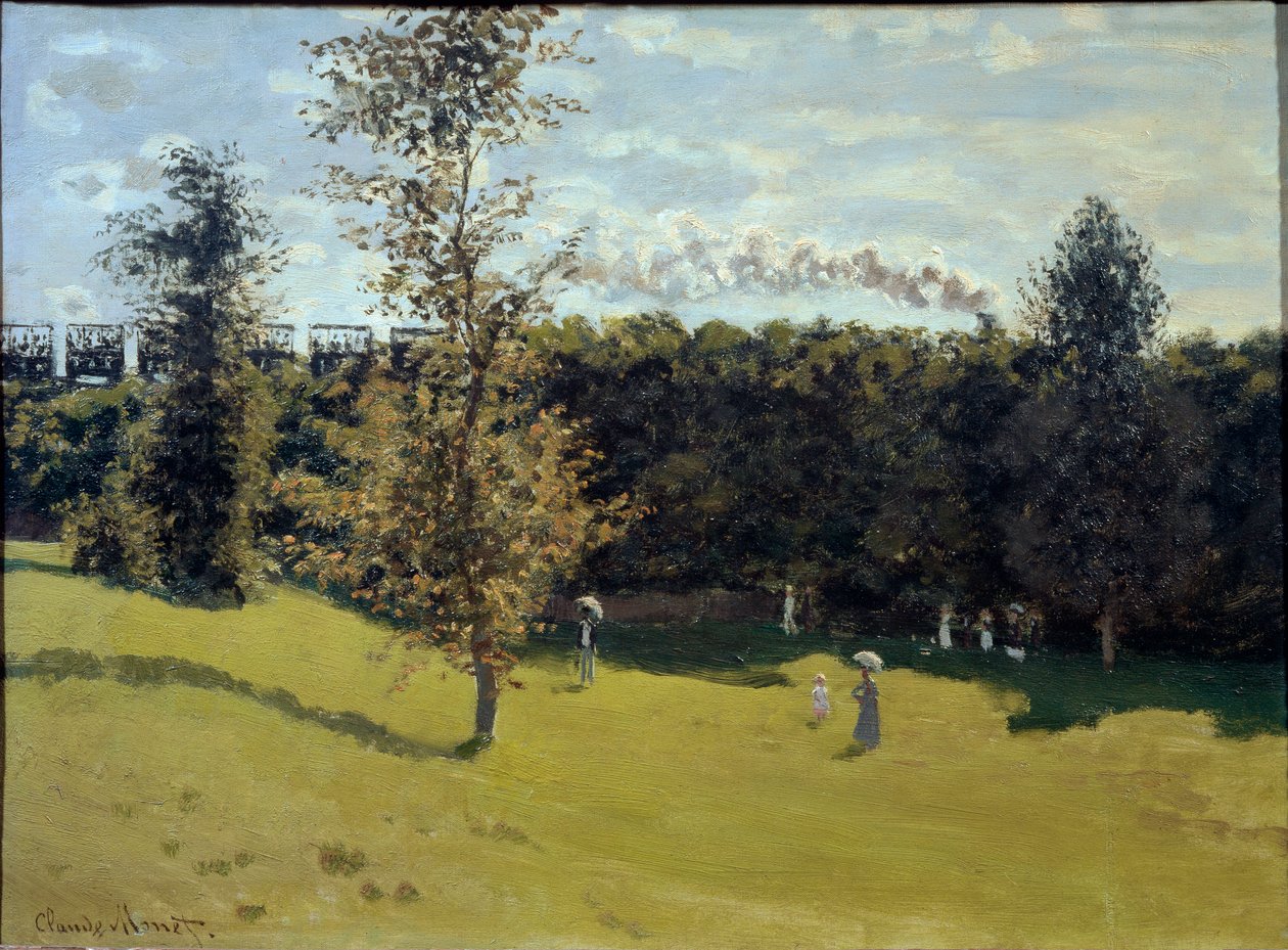 Vlak na venkově, cca 1870 (olej na plátně) od Claude Monet