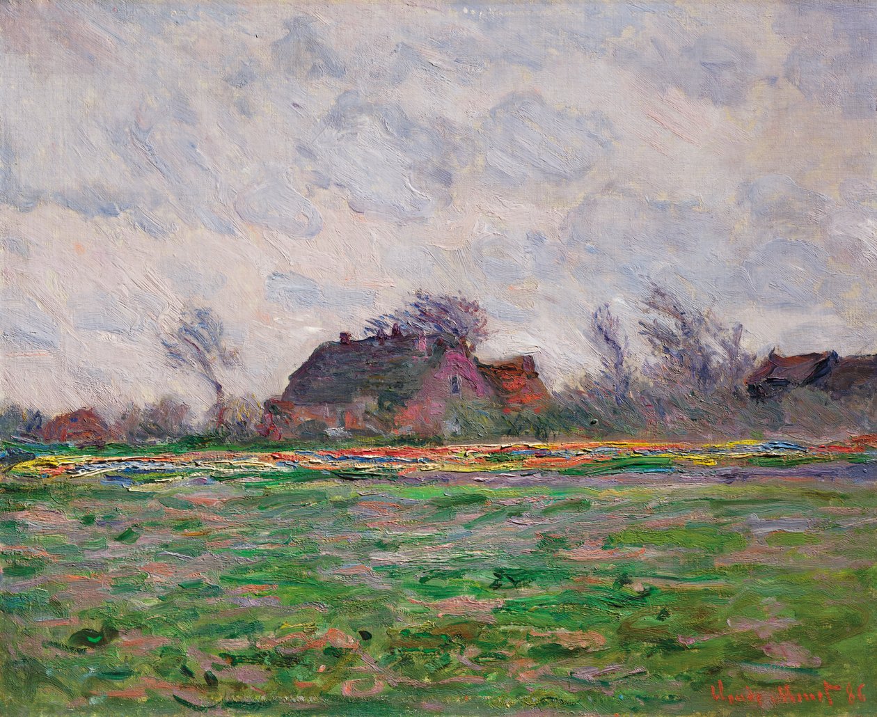 Tulipánová pole u Leidenu od Claude Monet
