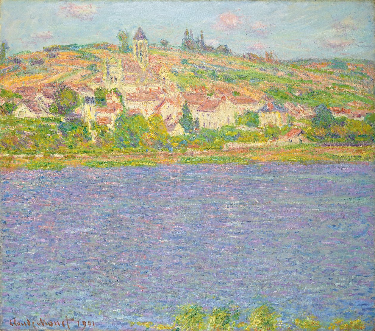 Vetheuil na slunci; Vetheuil, effet de Soleil, 1901 od Claude Monet
