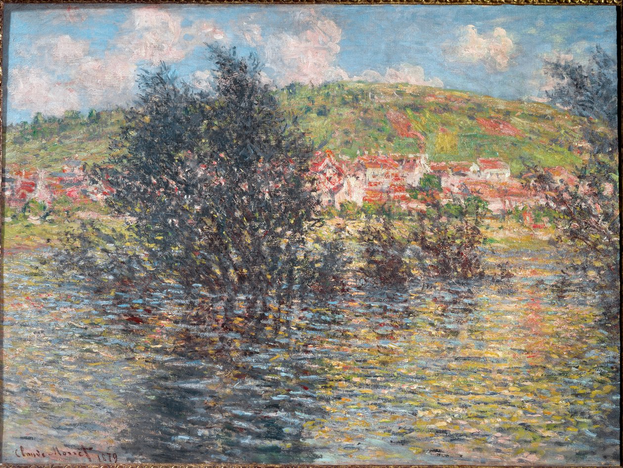 Vetheuil, při pohledu z Lavacourtu od Claude Monet