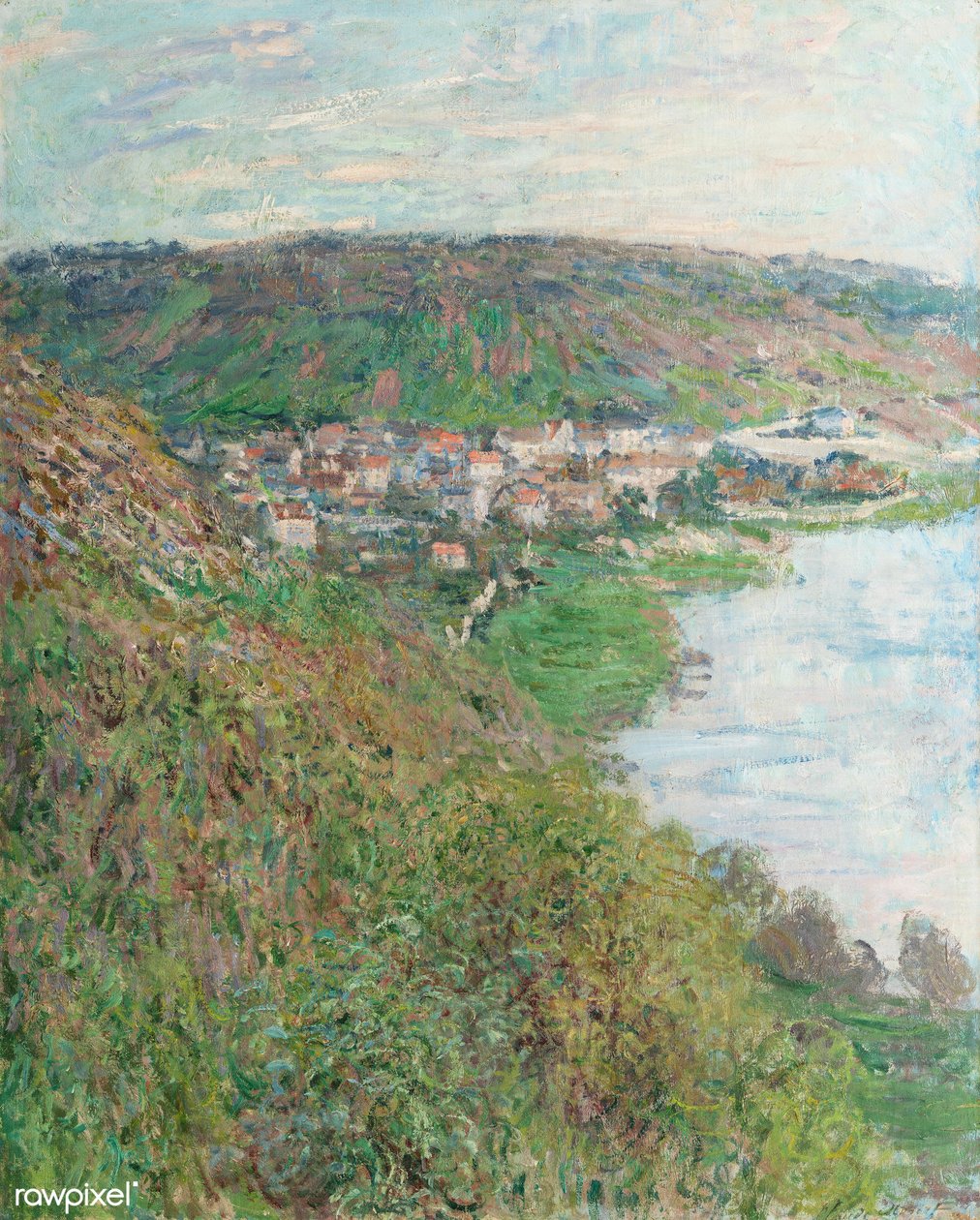 Pohled na Vétheuil od Claude Monet