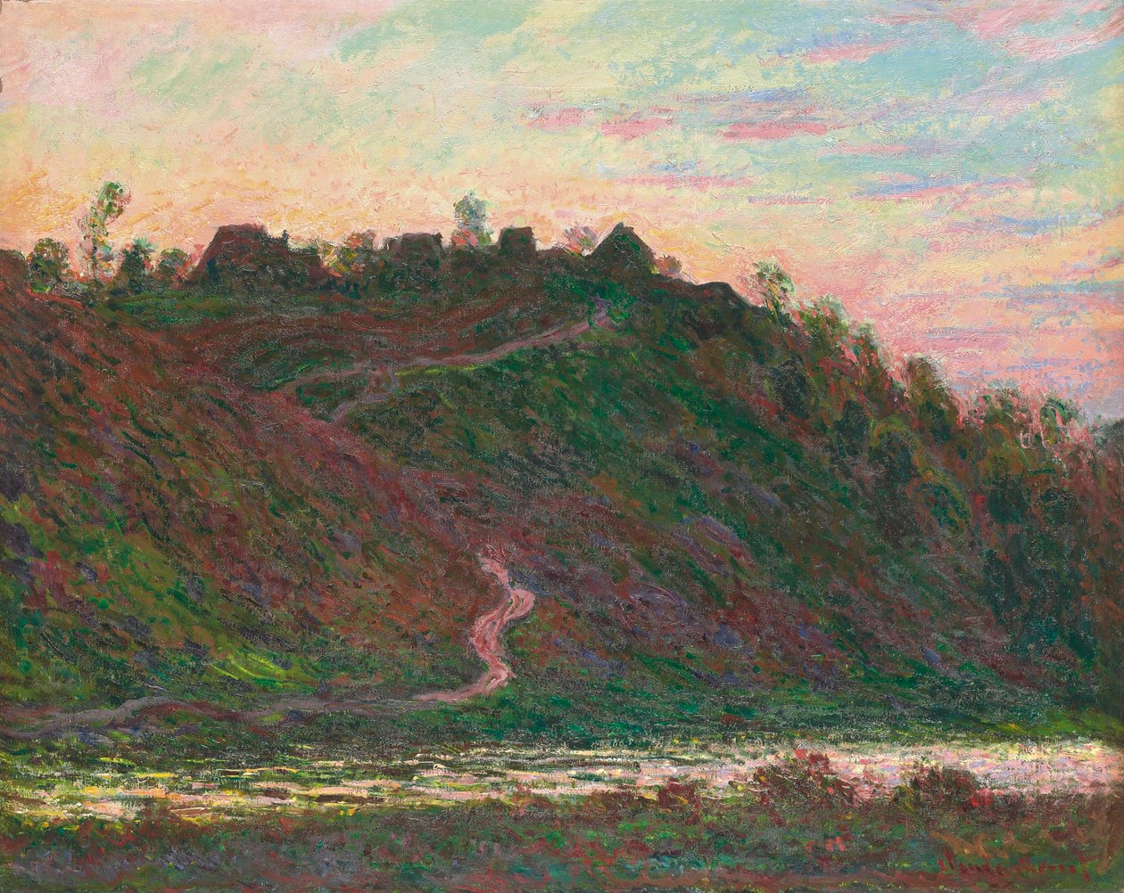 Vesnice La Roche-Blond: večerní efekt, 1889 od Claude Monet