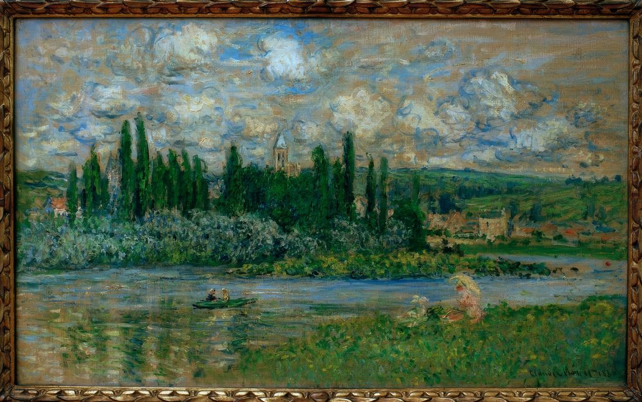 Vue de Vetheuil (Pohled na Vetheuil sur Seine) od Claude Monet