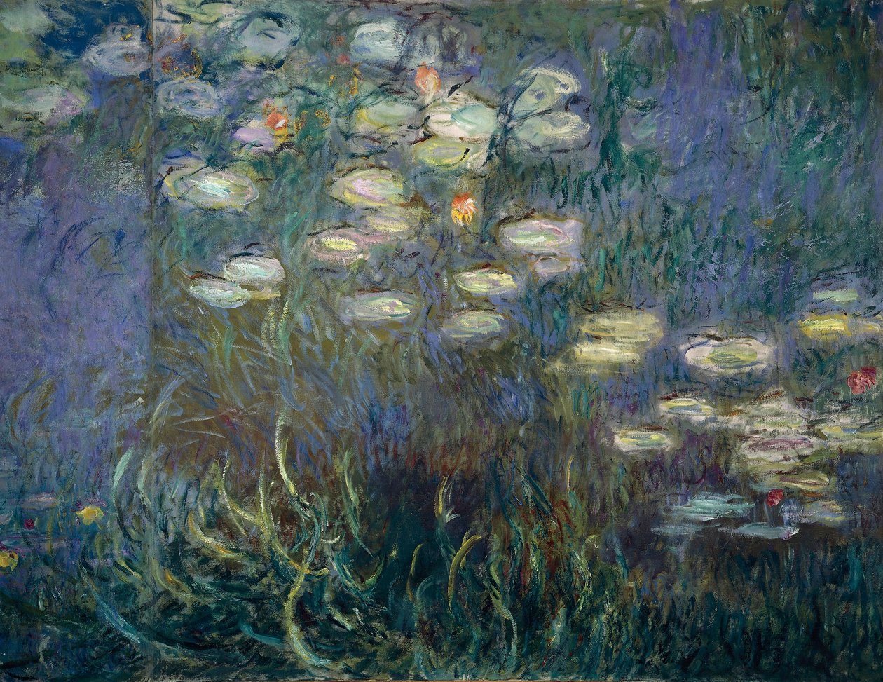 Vesililjat (yksityiskohta) (öljy kankaalle) od Claude Monet