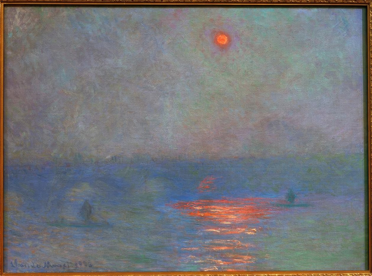 Waterloo Bridge, Slunce v mlze (Sonne im Nebel) od Claude Monet