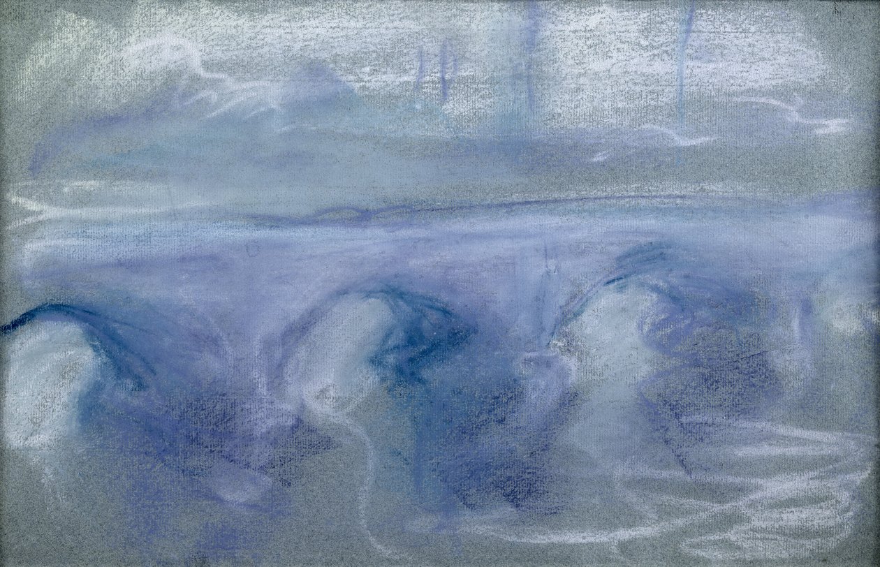 Waterloo Bridge, cca 1900 (pastel na papíře) od Claude Monet