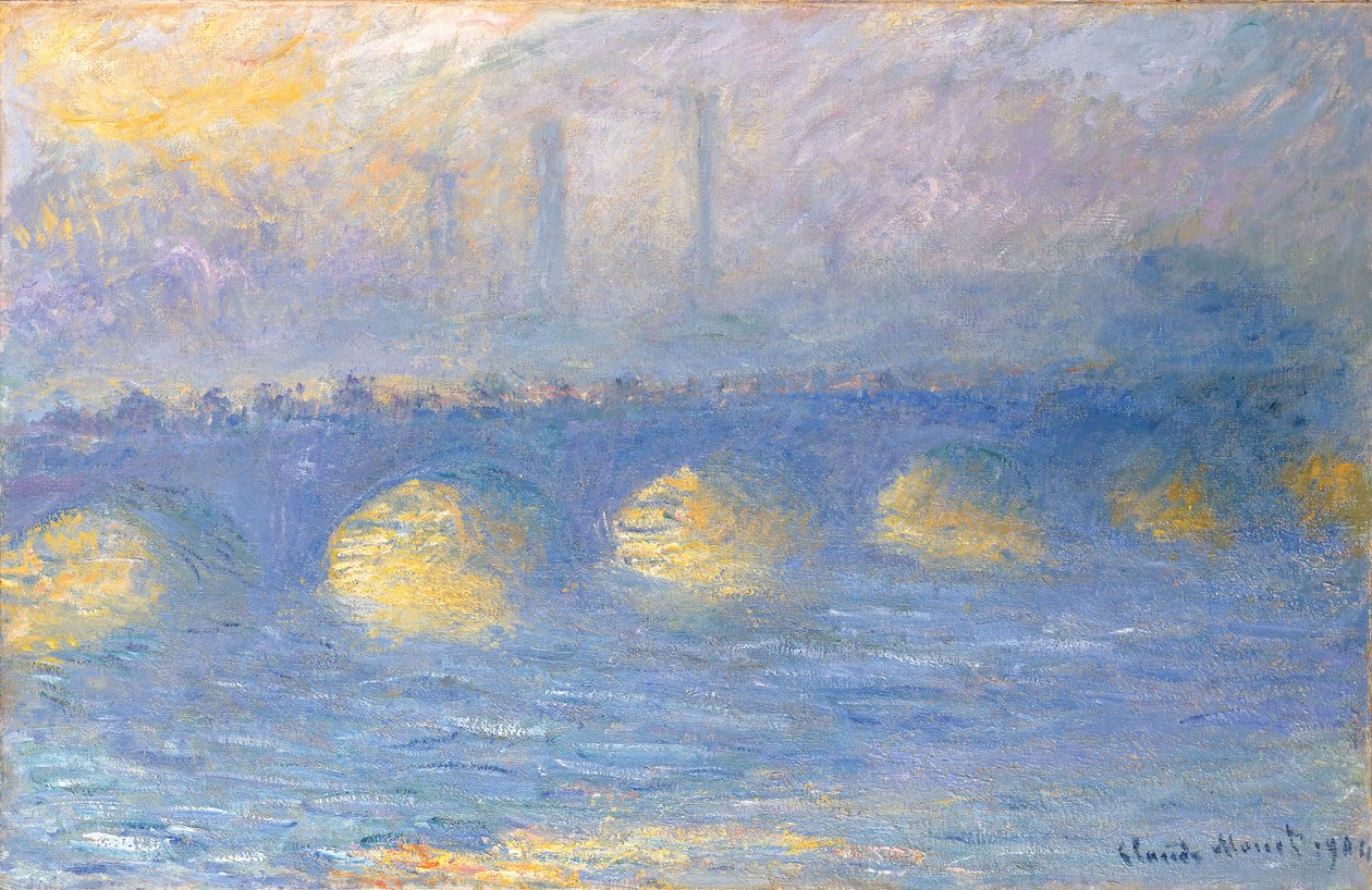 Waterloo Bridge, zataženo, 1904 od Claude Monet