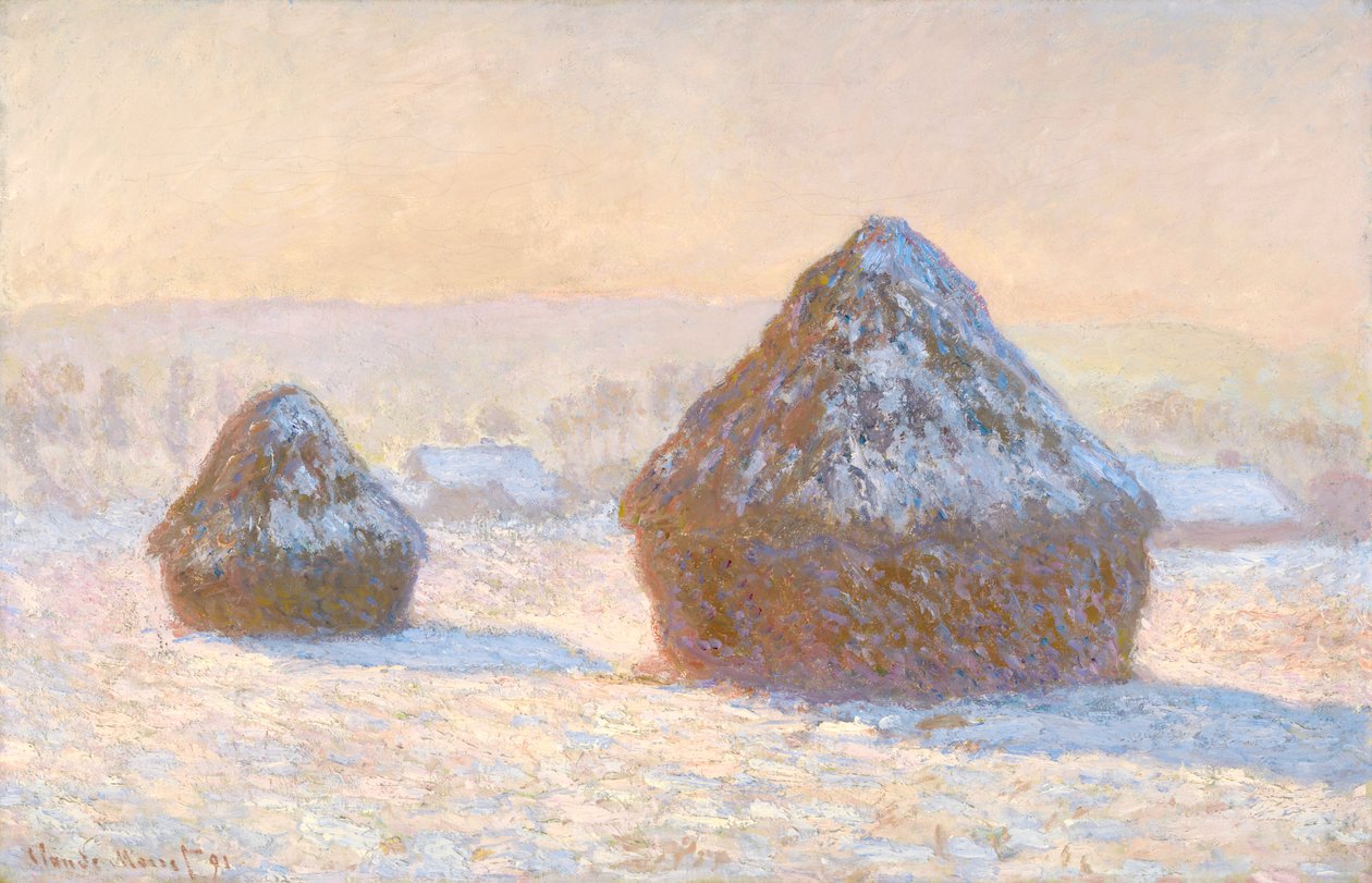 Pšenice, efekt sněhu, ráno od Claude Monet