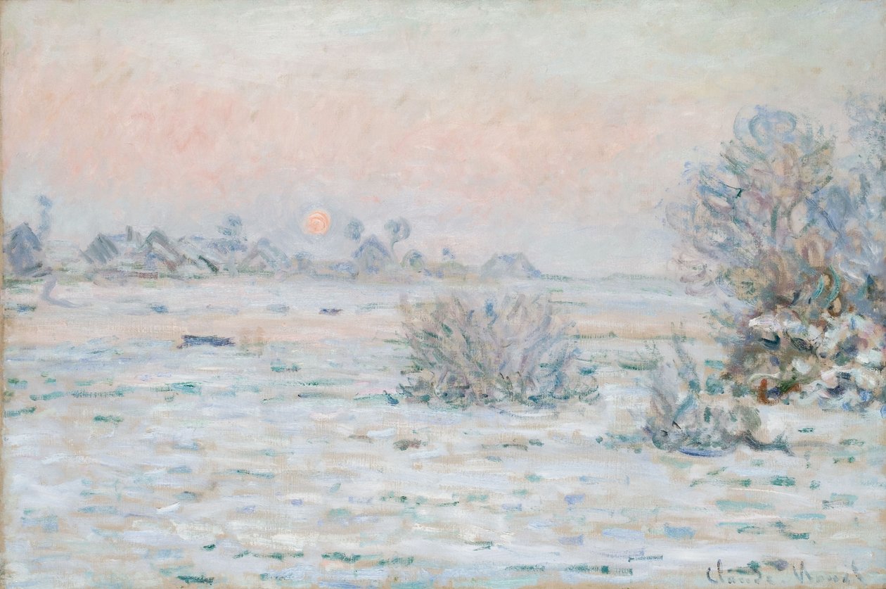 Zimní slunce v Lavacourtu od Claude Monet