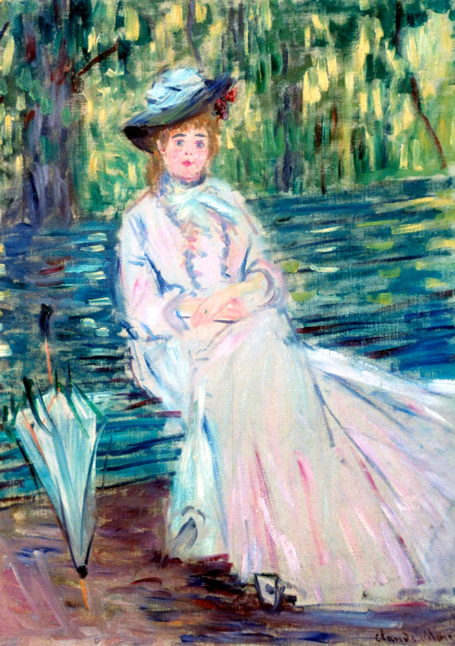 Žena sedící na lavičce, c1874 od Claude Monet