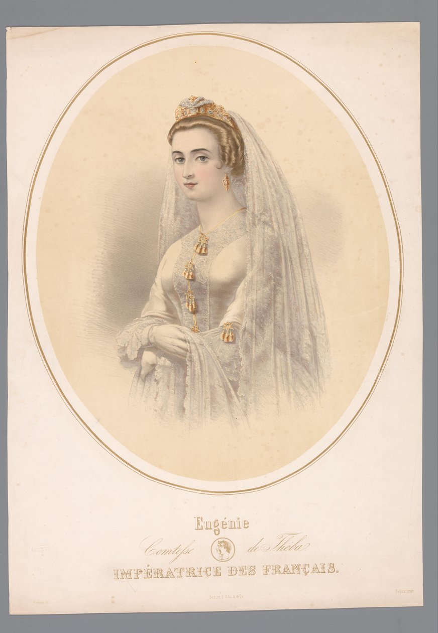 Portrét van Eugenie, keizerin van Frankrijk Eugenie, hraběnka z Théby. Francouzská císařovna (název na předmětu) od Claude Régnier