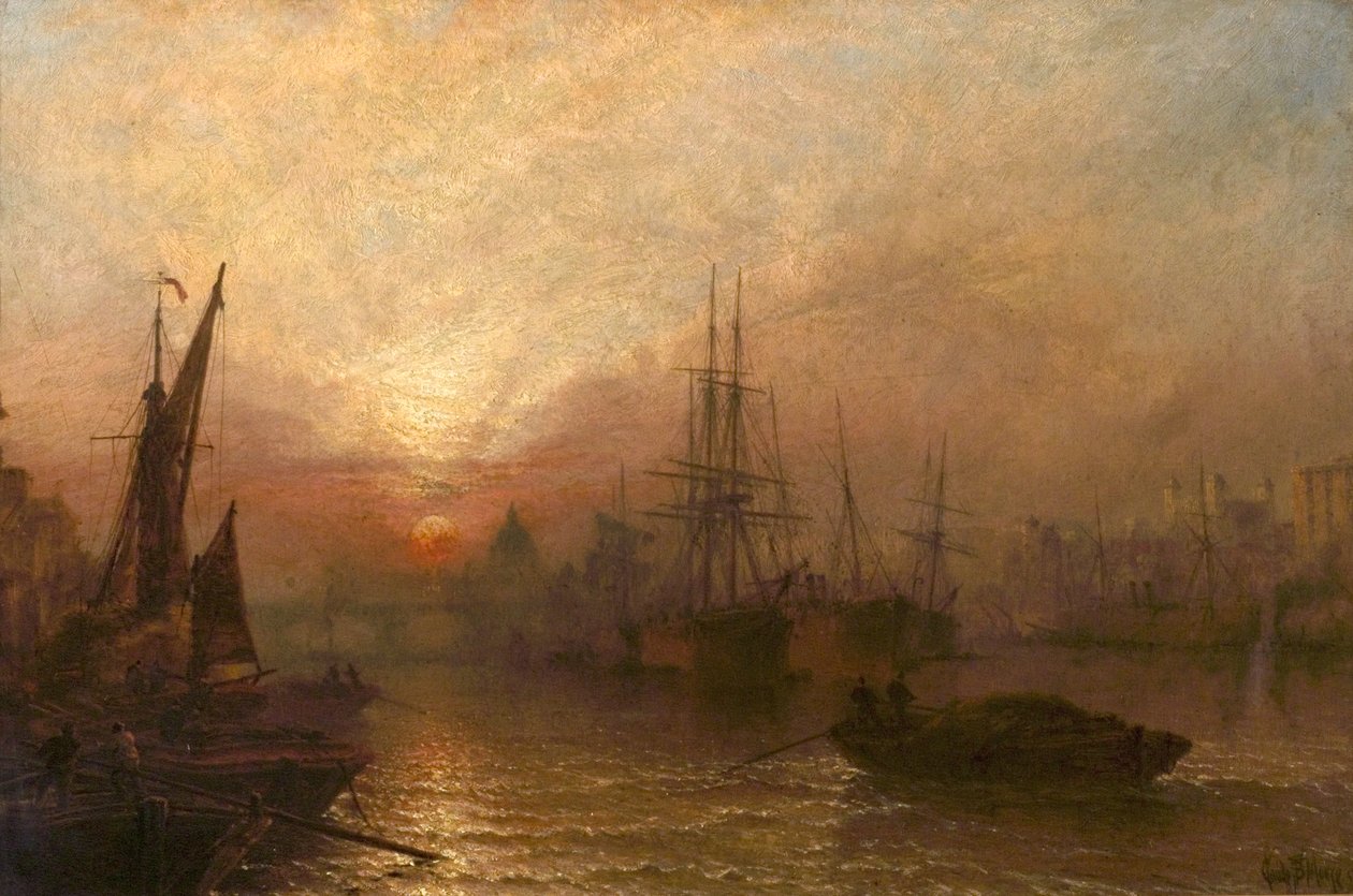 Pool of the Thames, nad londýnskou Silent Highway, 1890 od Claude T. Stanfield Moore