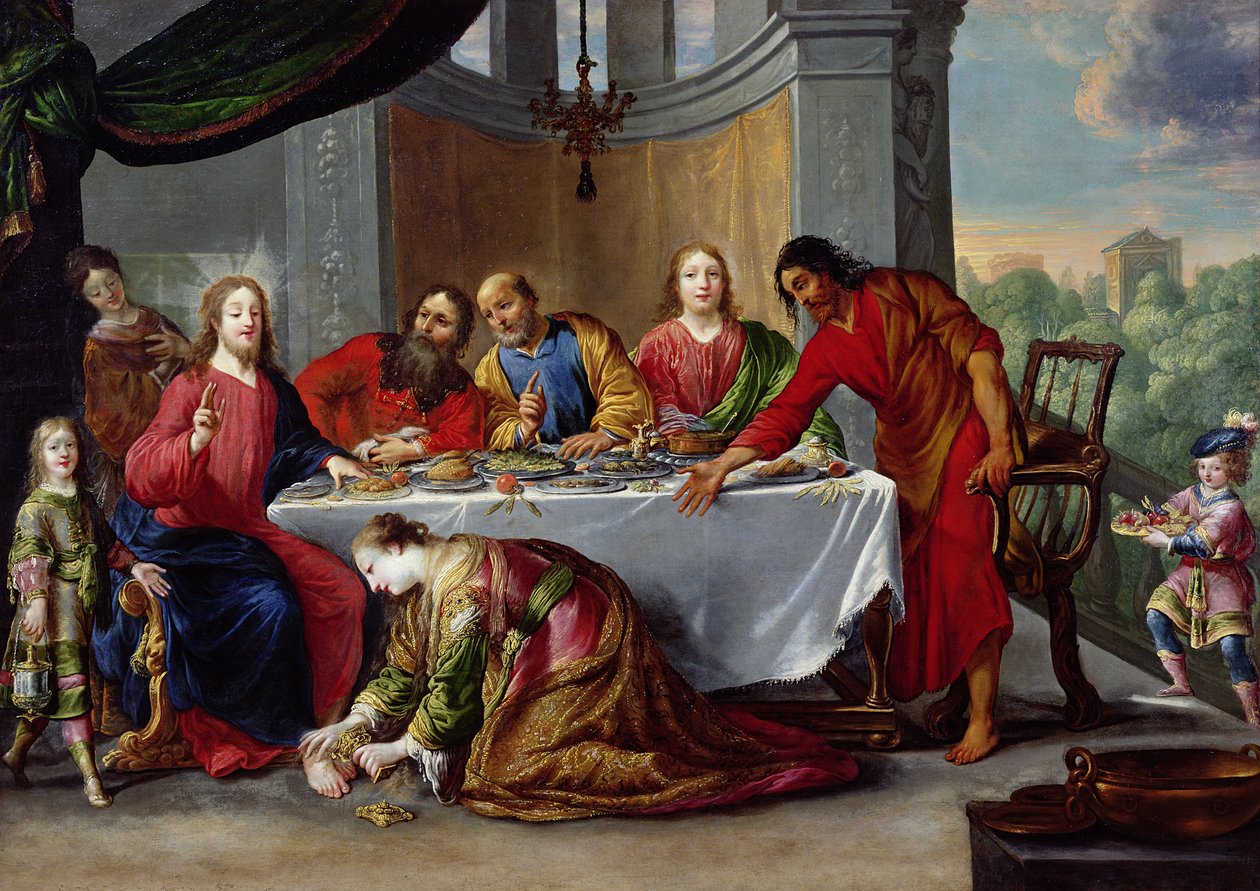 Kristus v domě Šimona Farizea, kolem roku 1635 od Claude Vignon