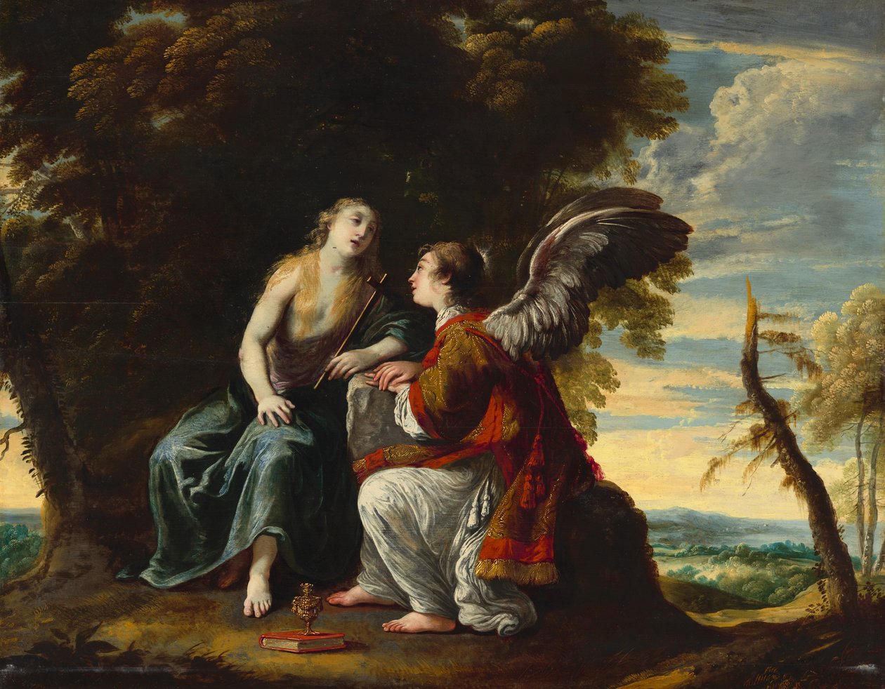 Marie Magdaléna utěšená andělem od Claude Vignon