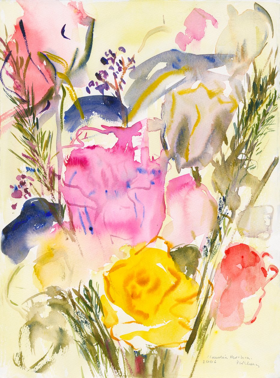 Růže, 2006, (akvarel na papíře) od Claudia Hutchins Puechavy