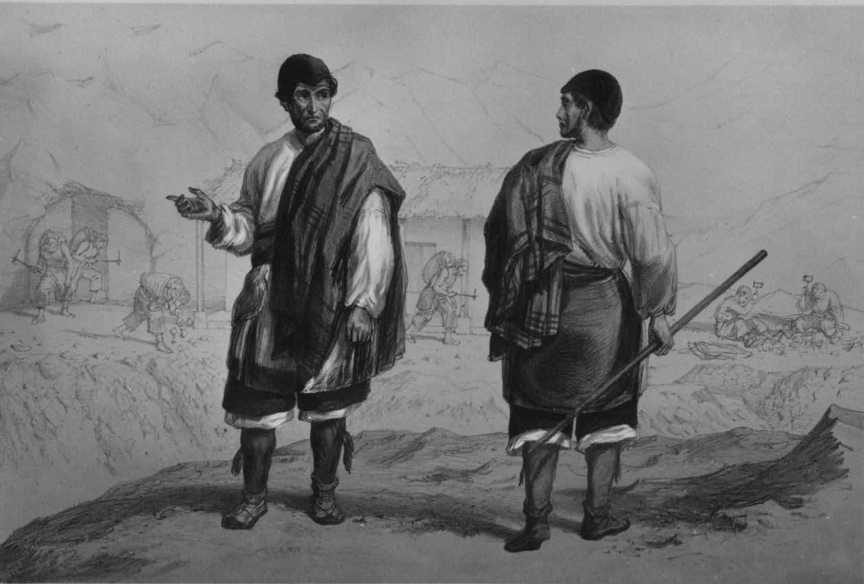 Horníci z Chile, ryl F. Lehnert od Claudio Gay