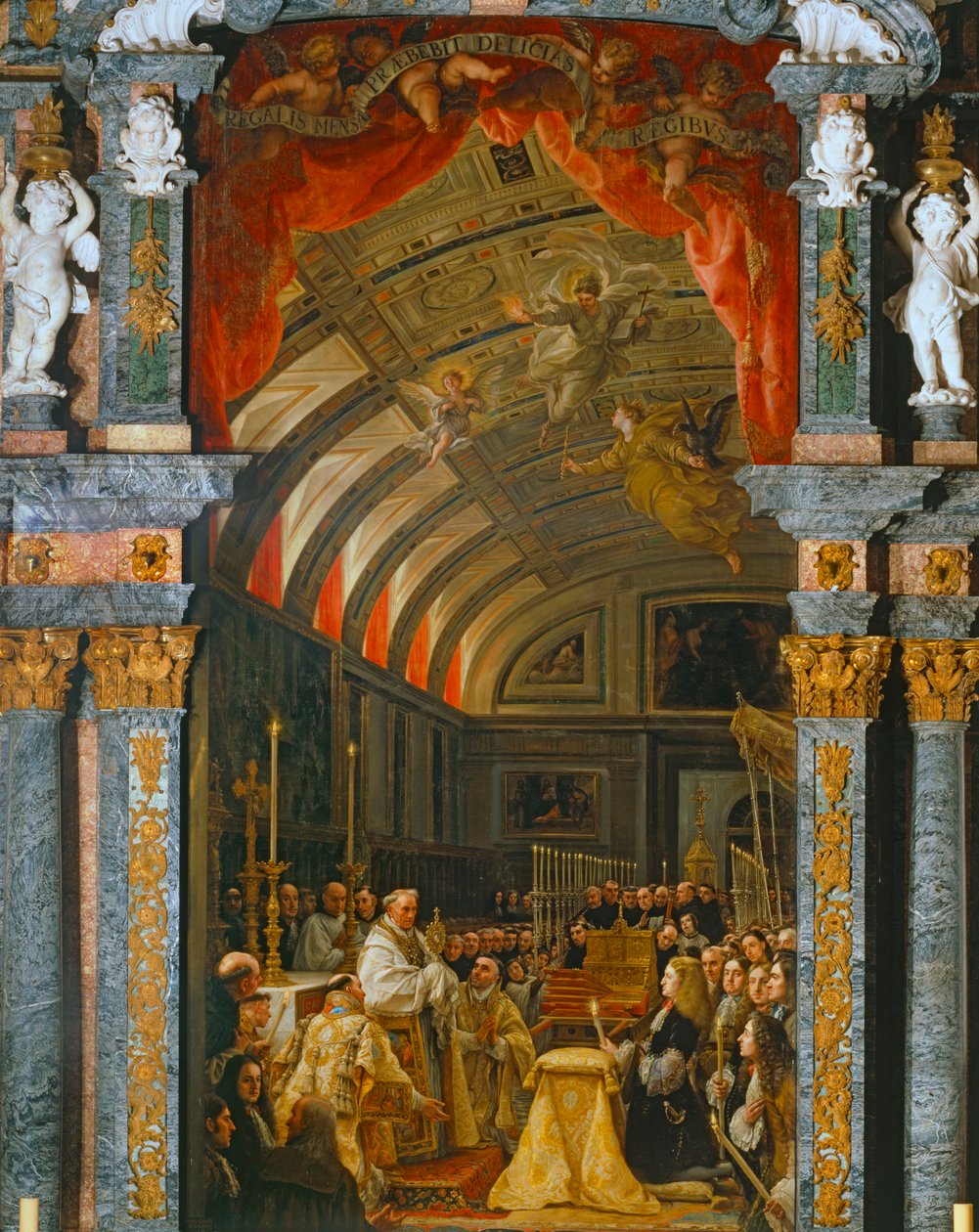 Klanění chrámu Sagrada Forma od španělského krále Carlose II. ... od Claudio Coello