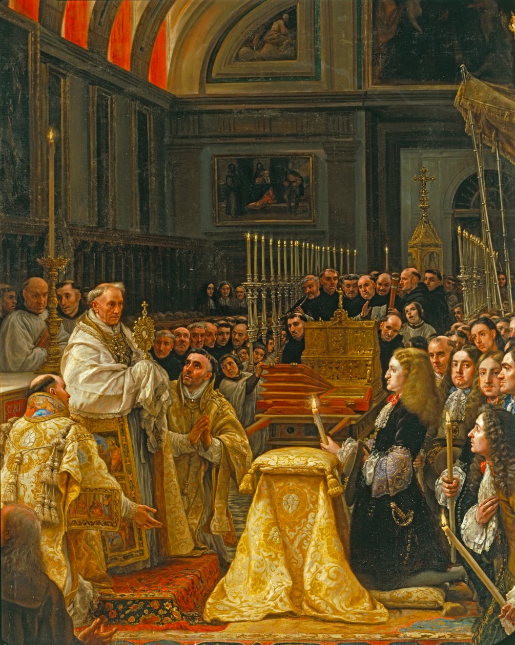 Klanění chrámu Sagrada Forma od španělského krále Carlose II. od Claudio Coello