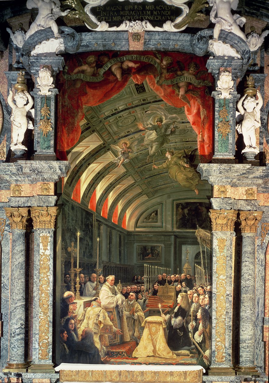 Svaté přijímání Karla II. (1661-1700) a jeho dvora, 1690 od Claudio Coello