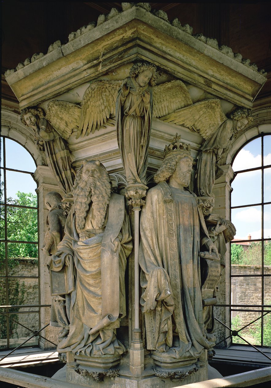 Mojžíšova studna, David a Mojžíš, 1395-1404 od Claus and Malouel, Jean Sluter