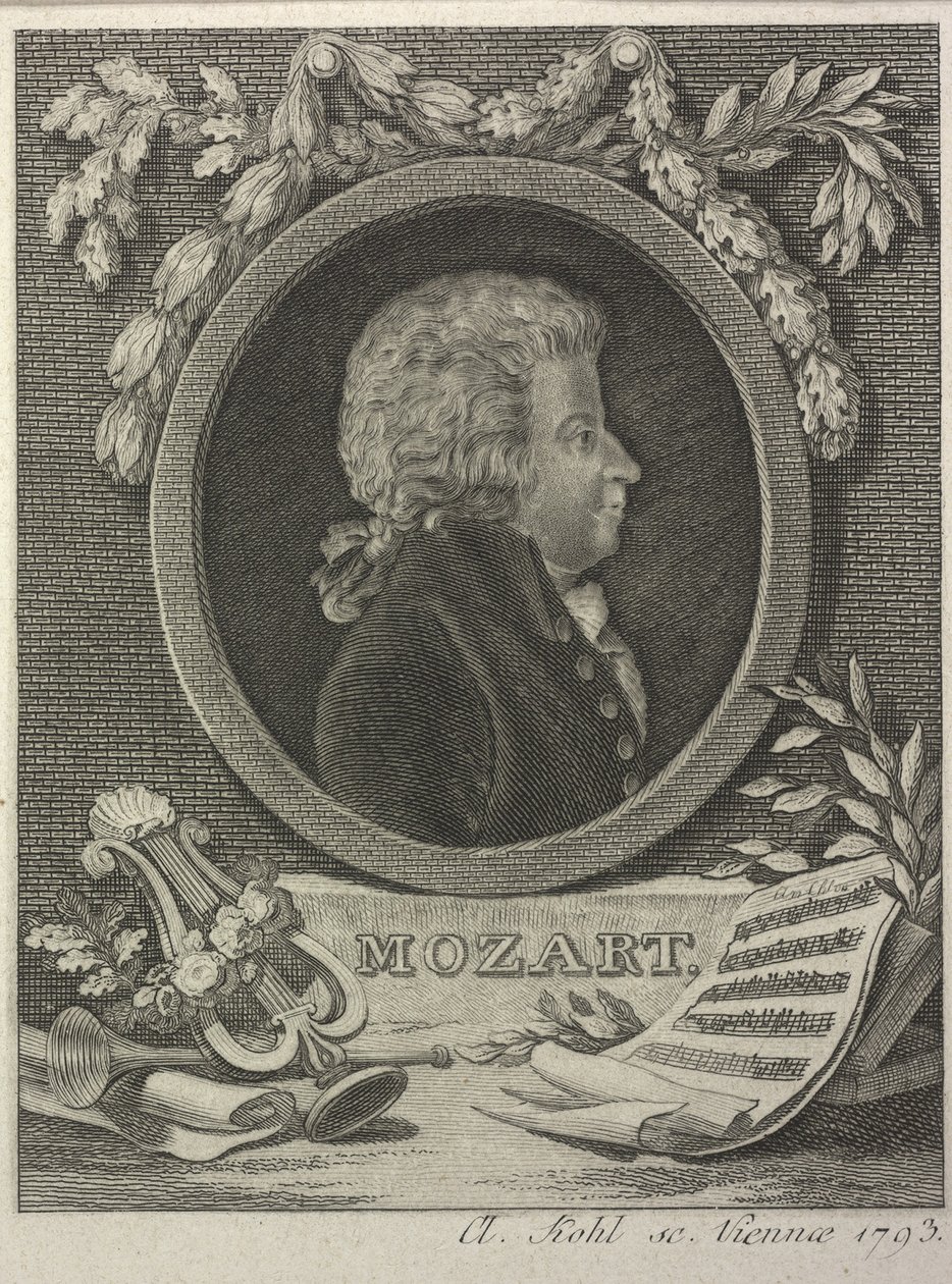 Wolfgang Amadeus Mozart, 1793 od Clemens Kohl