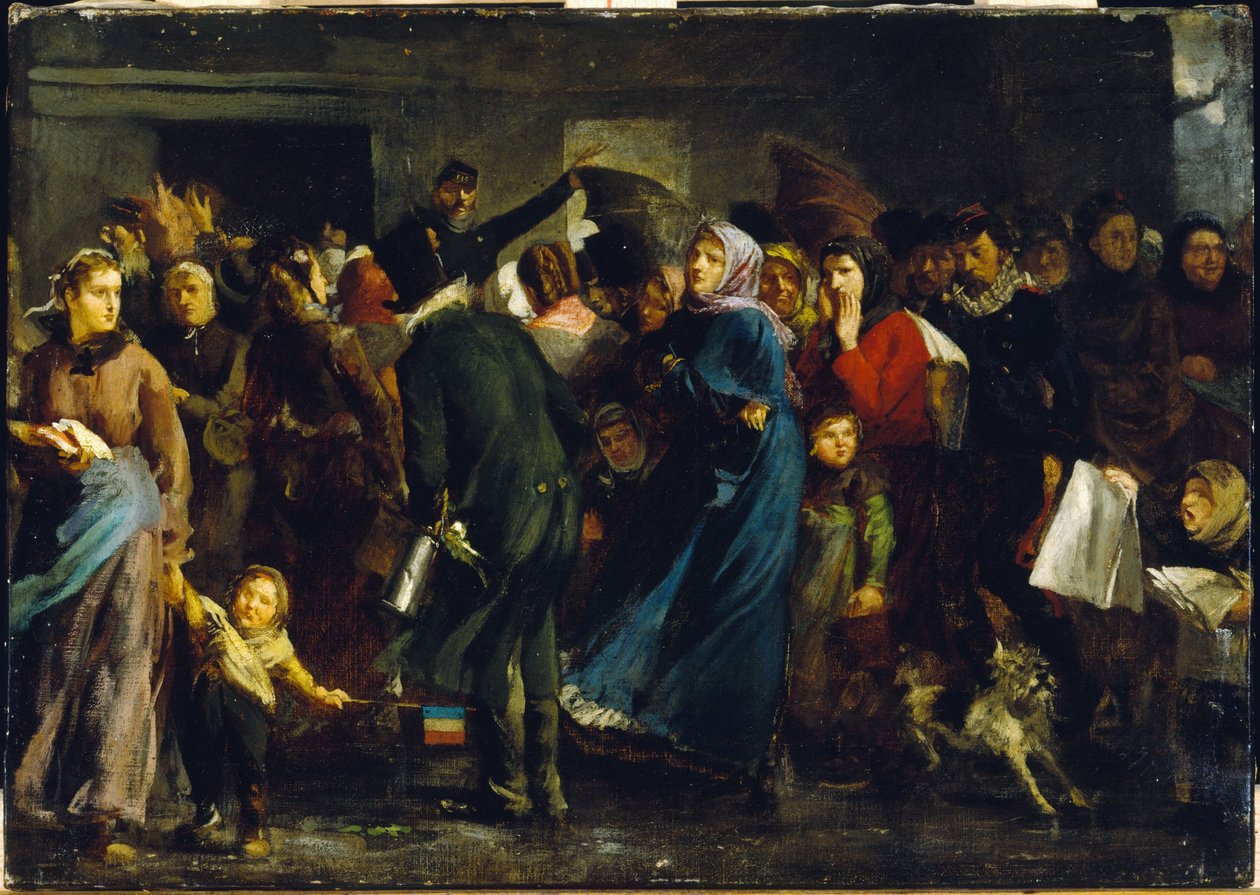 Fronta u řeznictví v roce 1871, asi 1871 (olej na plátně) od Clément Auguste Andrieux