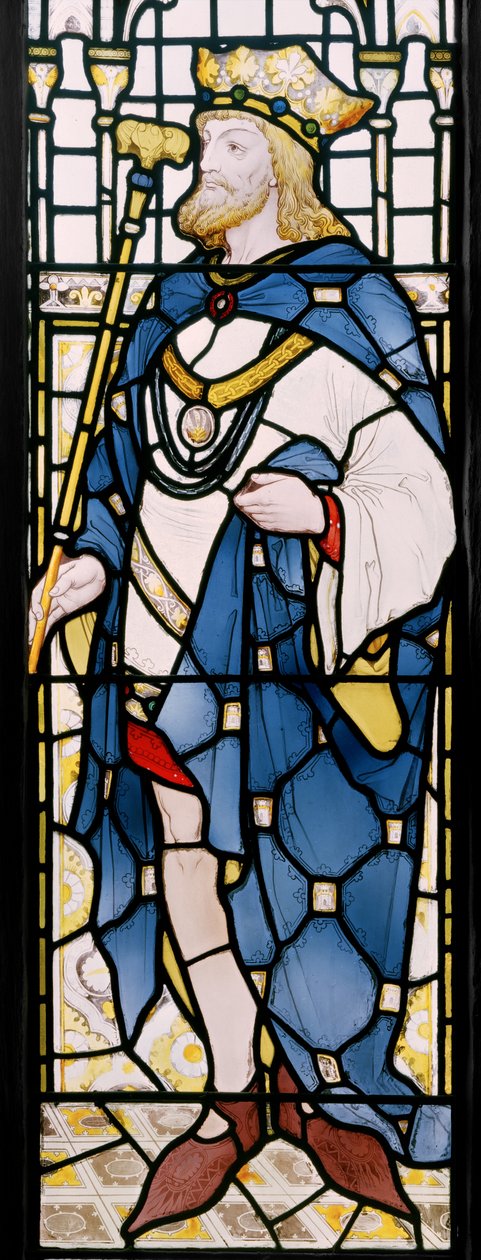 Edward II, detail z okna ve Velké síni, 1867-71 od Clement James Heaton