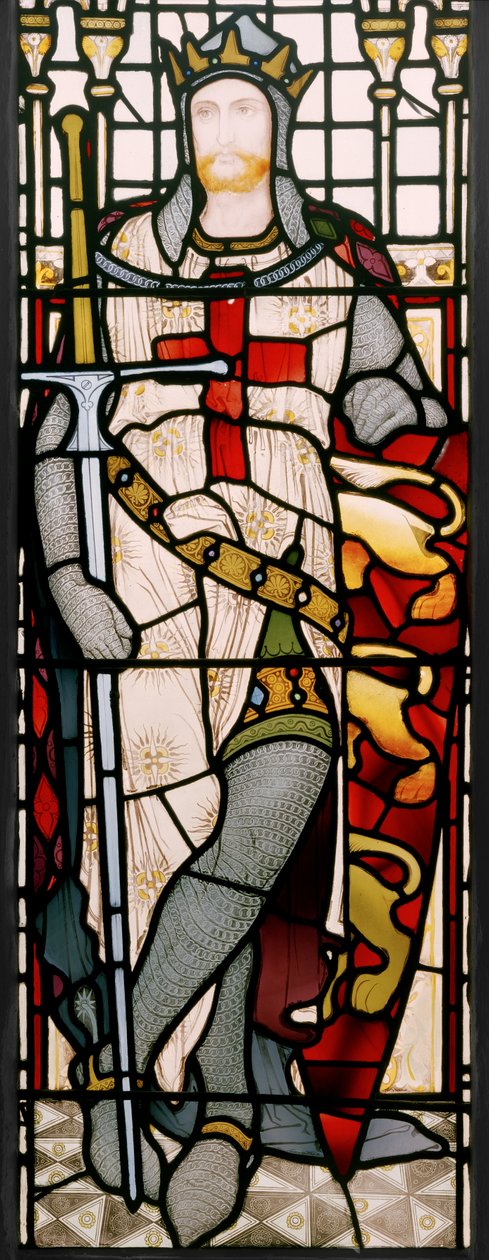 Richard I, detail z okna ve Velké síni, 1867-71 (vitráže) od Clement James Heaton