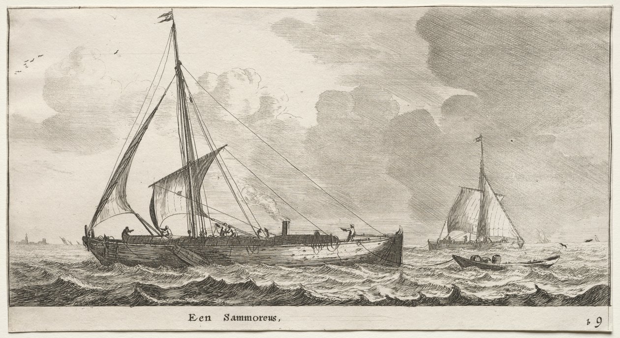 Různé lodě a pohledy na Amsterdam (Verscheÿde Schepen en Gesichten van Amstelredam), část II: Obchodník od Clement de Jonghe