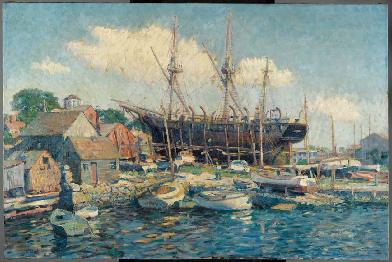 Velrybářská loď na námořní železnici ve Fairhavenu od Clifford Warren Ashley